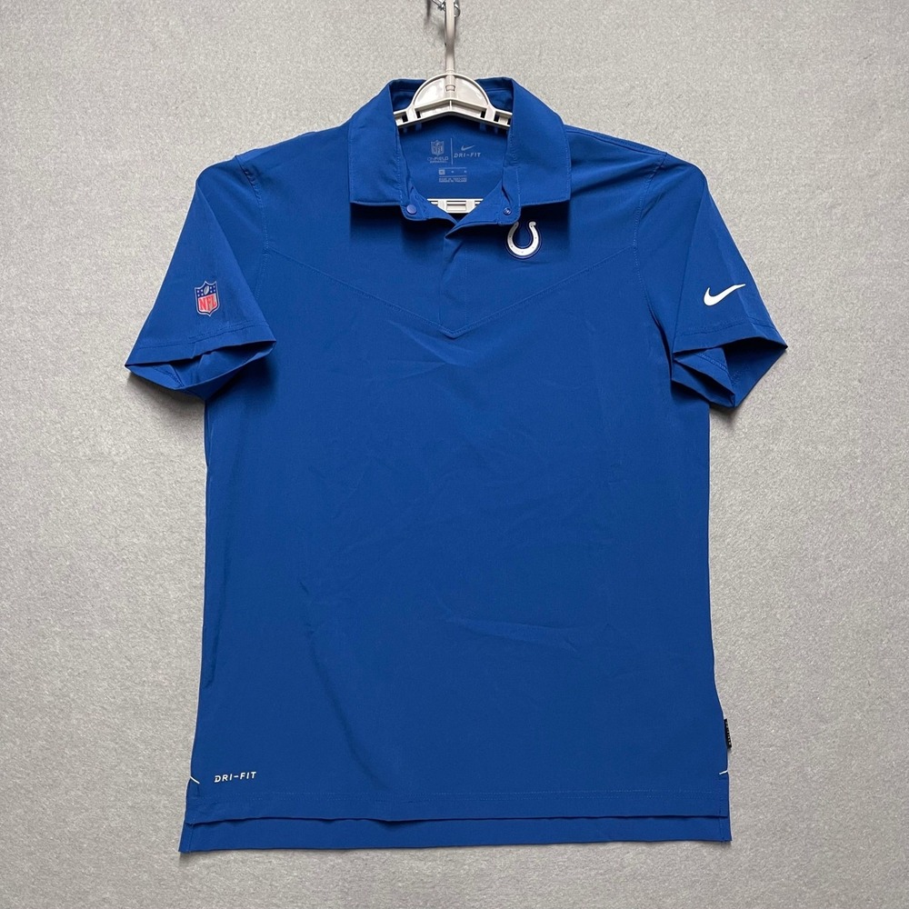 Indianapolis Colts Polo Shirt Mens Medium Royal Blue Nike OnField Apparel Coach